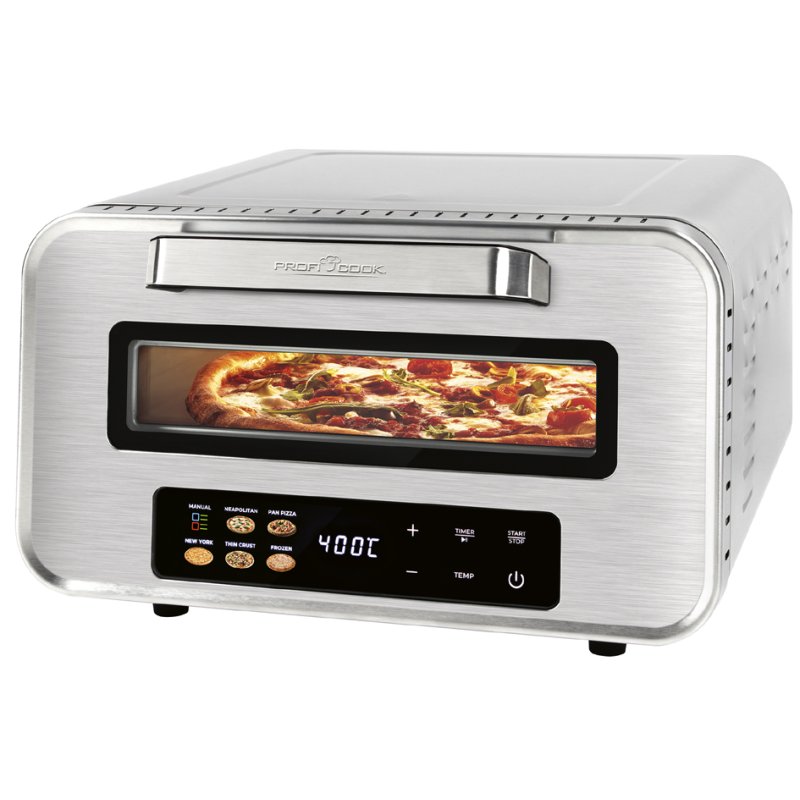 PROFI COOK four à pizza PC-PO 132, acier inoxydable, 100-400°C, 2100 W